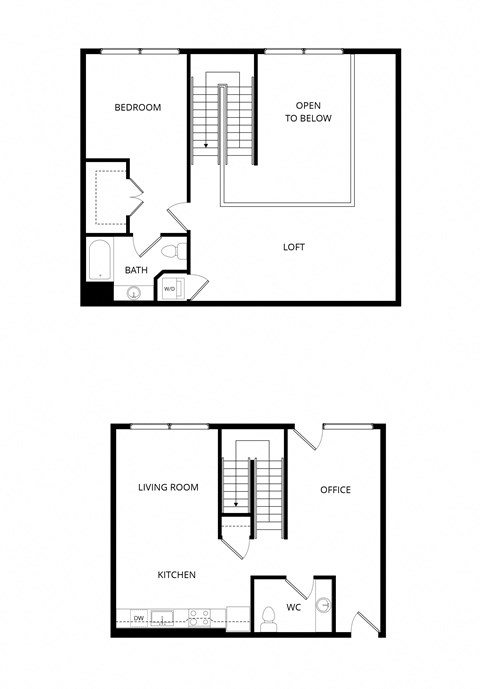 a floor plan of a house with two different floor plans